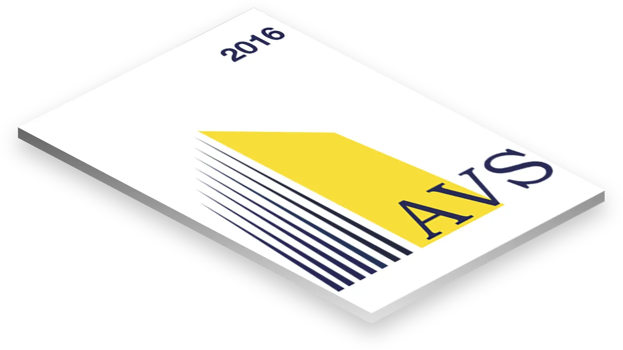 AVS Hiss trycksak med logotypen i gult och blått
